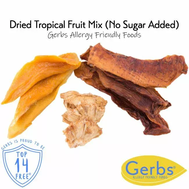 DRIED TROPICAL FRUIT MIX, No Sugar Added Mango, Pineapple, Papaya, Resealable Bag Optimum Health Benefits