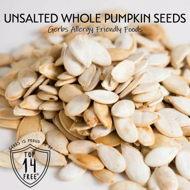 Unsalted Roasted Snow White Pumpkin Seeds, In Shell Pepitas, Resealable Bag Allergy Friendly FoodsUnsalted Roasted Snow White Pumpkin Seeds, In Shell Pepitas, Resealable Bag Qualities